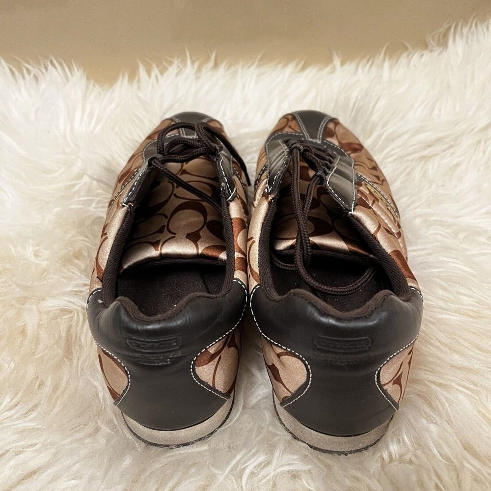 Vintage Y2k Coach Kirby Sateen Satin Monogram Signature Logo Sneakers Shoes 9.5 - Picture 4 of 7